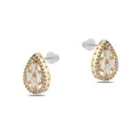 Toptan Altın Renk Zirkon Küpe - 1397