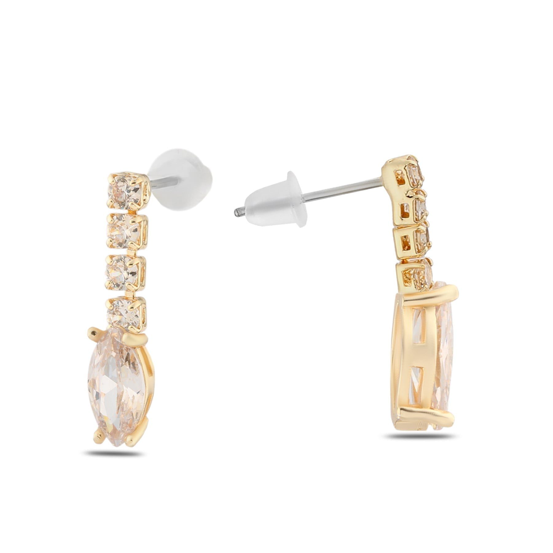 Toptan Altın Renk Şerit Sallantılı Çivili Zirkon Küpe - 1329 4 Toptan Altın Renk Şerit Sallantılı Çivili Zirkon Küpe - 1329 - Görsel 2