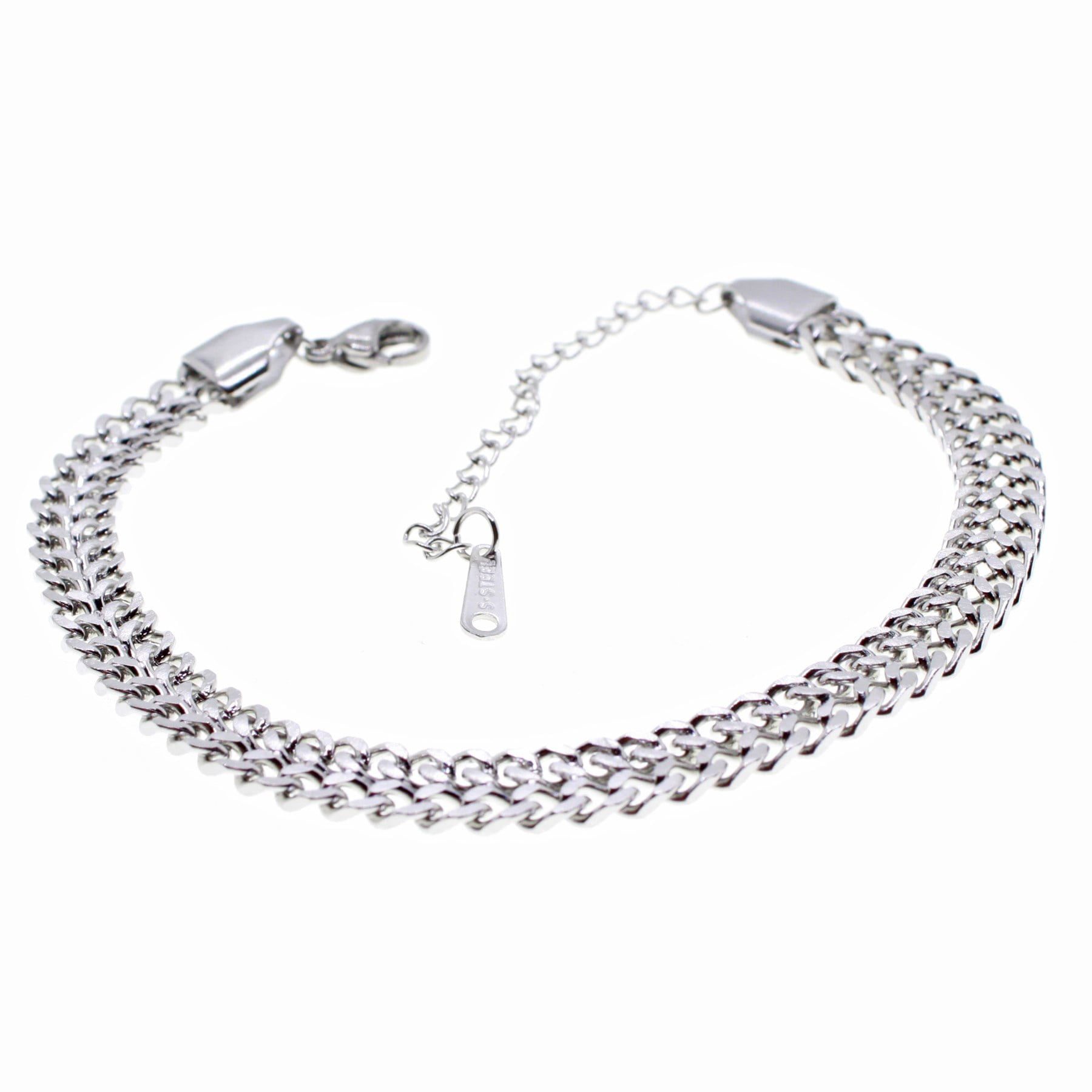 Toptan Gümüş Renk Çift Sıra Cadena Unisex Model Çelik Bileklik - 1650 5 Toptan Gümüş Renk Çift Sıra Cadena Unisex Model Çelik Bileklik - 1650 - Görsel 3