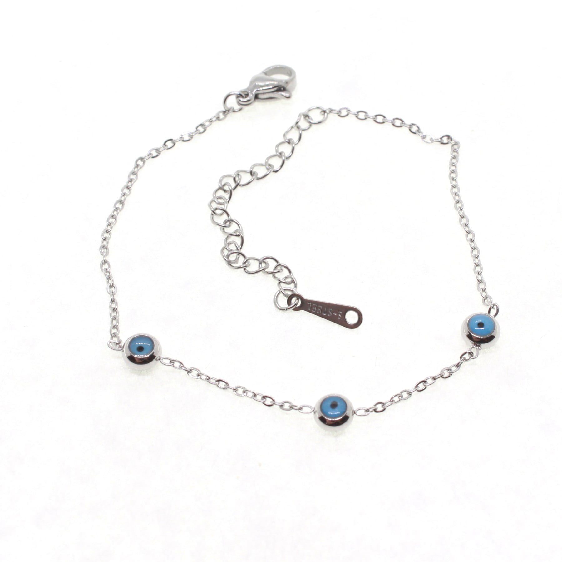 Toptan Gümüş Renk Üç Gözlü Sf Zincir Çelik Bileklik - 1636 3 Toptan Gümüş Renk Üç Gözlü Sf Zincir Çelik Bileklik - 1636