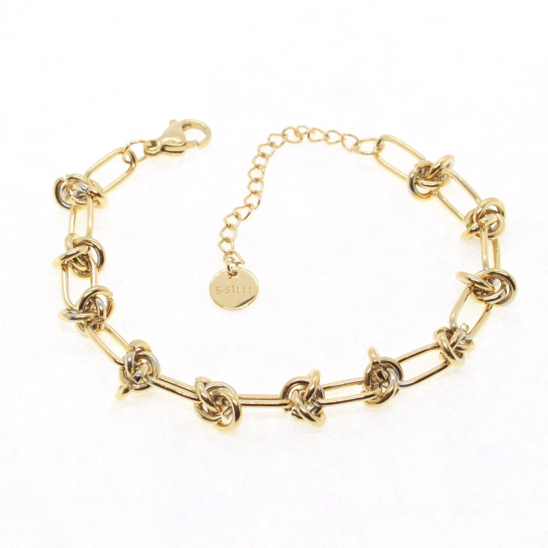 Toptan Altın Renk Düğüm Model Unisex Çelik Bileklik - 1615 3 Toptan Altın Renk Düğüm Model Unisex Çelik Bileklik - 1615