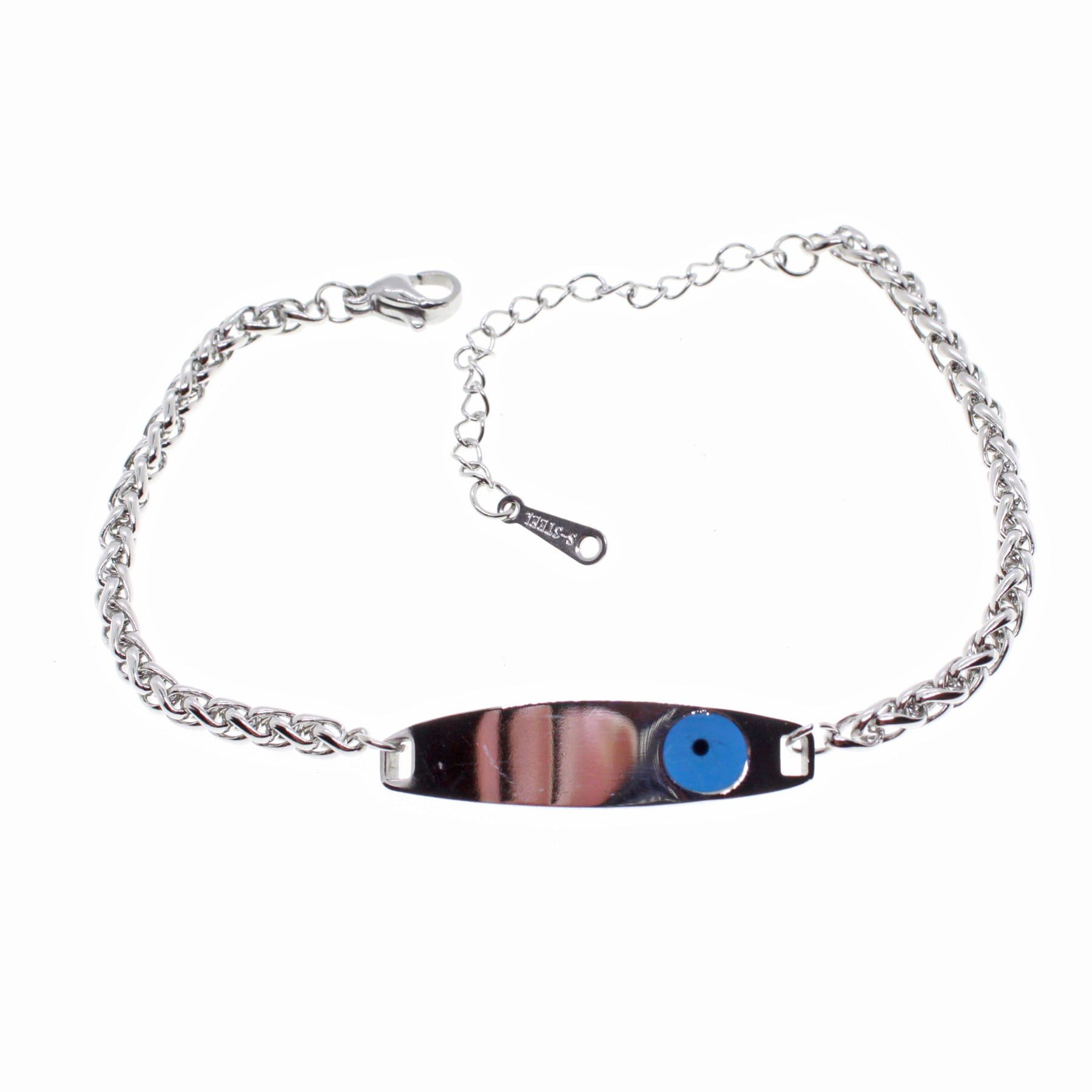 Toptan Gümüş Renk Angelus Plaka Göz Model Çelik Bileklik - 1664 3 Toptan Gümüş Renk Angelus Plaka Göz Model Çelik Bileklik - 1664