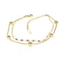 Toptan Altın Renk Beş Taşlı Çift Zincirli Çelik Bileklik - 1632 5 160da175ffd147abb78c69386bcc84ee-toptan taki