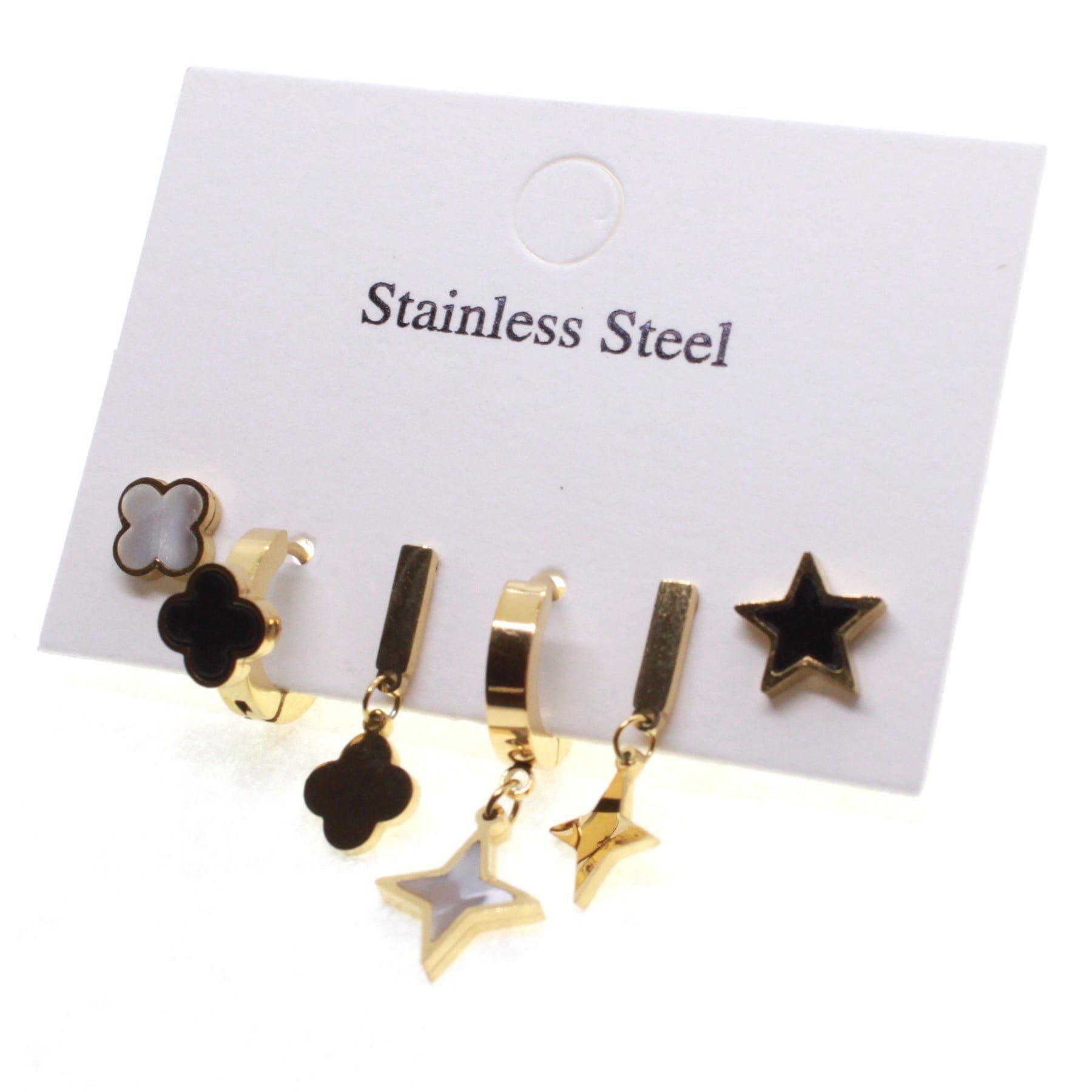 Toptan Altın Renk Yonca Sedef Yıldız Yıldız Kombin Çelik Küpe - 1608 5 Toptan Altın Renk Yonca Sedef Yıldız Yıldız  Kombin Çelik Küpe - 1608 - Görsel 3