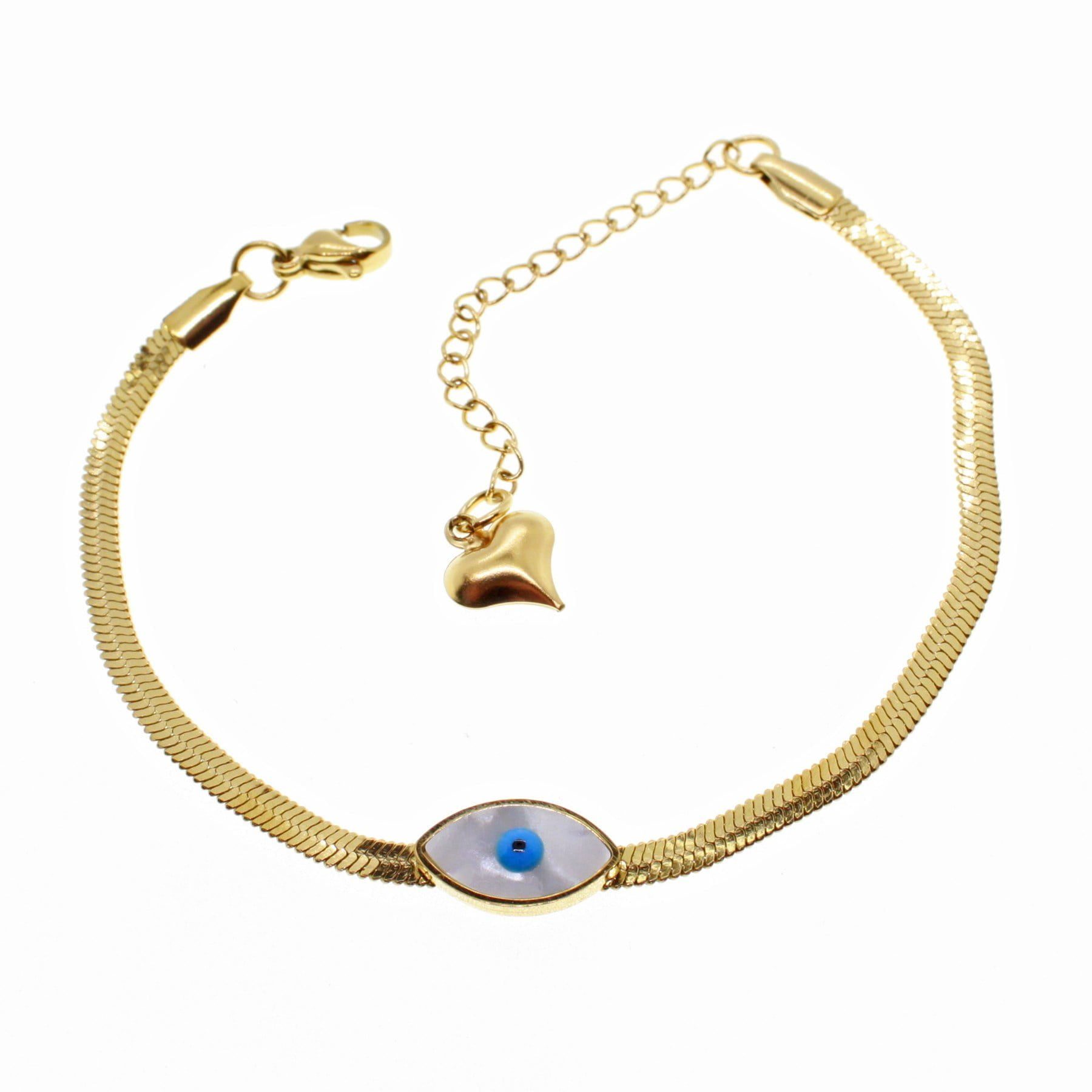 Toptan Altın Renk İtalyan Sedef Göz Model Çelik Bileklik - 1658 3 Toptan Altın Renk İtalyan Sedef Göz Model Çelik Bileklik - 1658