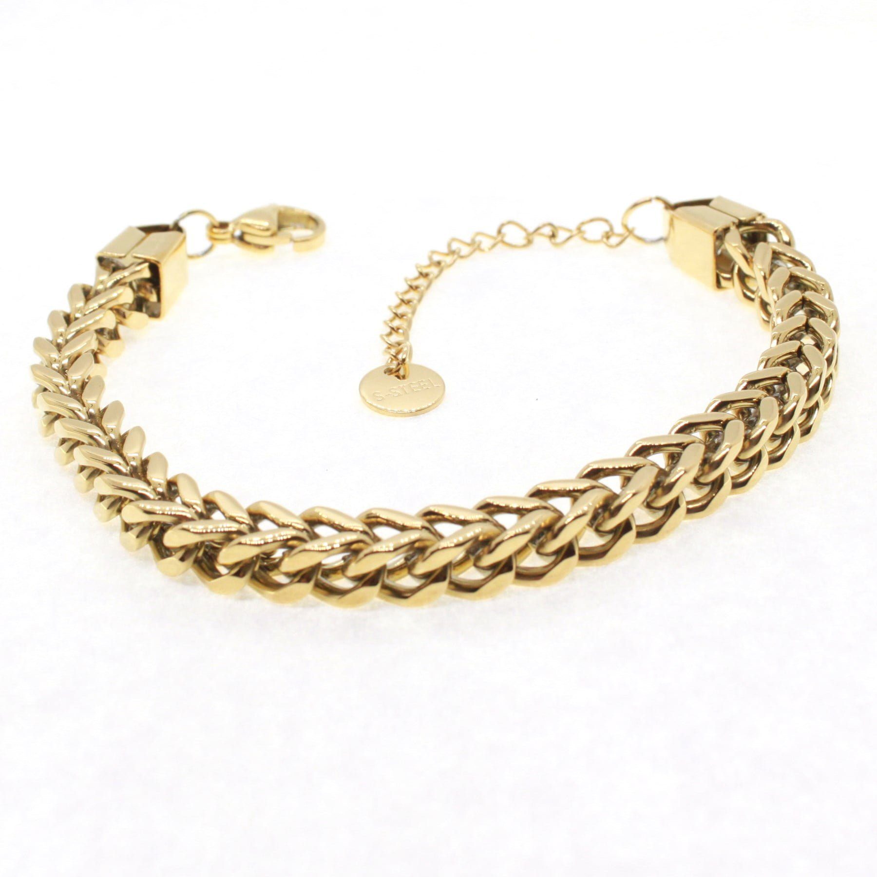 Toptan Altın Renk İç İçe Geçmeli Ok Unisex Model Çelik Bileklik - 1626 3 Toptan Altın Renk İç İçe Geçmeli Ok Unisex Model Çelik Bileklik - 1626