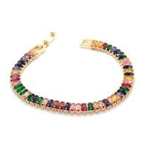 Toptan Altın Renk Zirkon  Asorti Renk Baget Bileklik - 1408