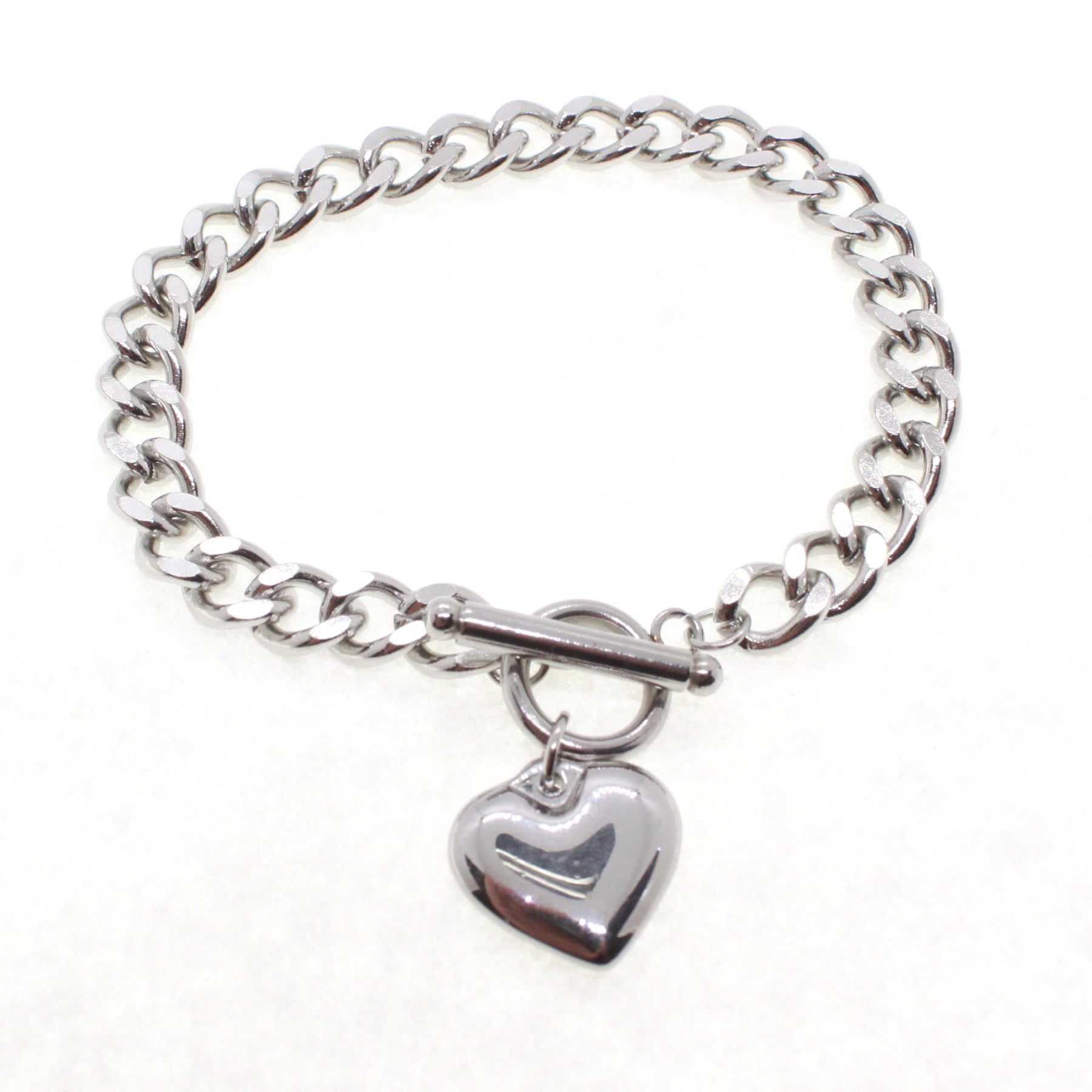 Toptan Gümüş Renk Kalp Model Çelik Bileklik - 1647 3 Toptan Gümüş Renk Kalp Model Çelik Bileklik - 1647