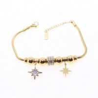 Toptan Altın Renk Taşlı Yıldız Yıldız Pandora Çelik Bileklik - 1607 7 5ae87d8fa7d34ba195e7a153d4b143f8-toptan taki