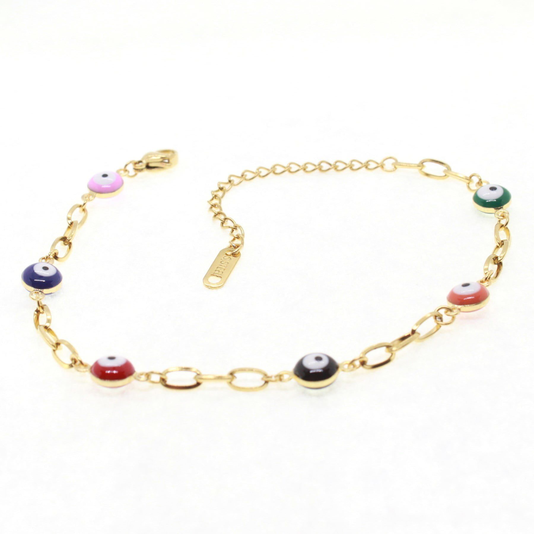 Toptan Altın Renk Altı Nazarlı Dikdörtgen Zincir Model Çelik Bileklik - 1616 4 Toptan Altın Renk Altı Nazarlı Dikdörtgen Zincir Model Çelik Bileklik - 1616 - Görsel 2