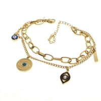 Toptan Altın Renk Nazar Göz Mekik Çubuk Çelik Bileklik - 1547 5 5e602e8cdd754a1aaadc6df33364db38-toptan taki