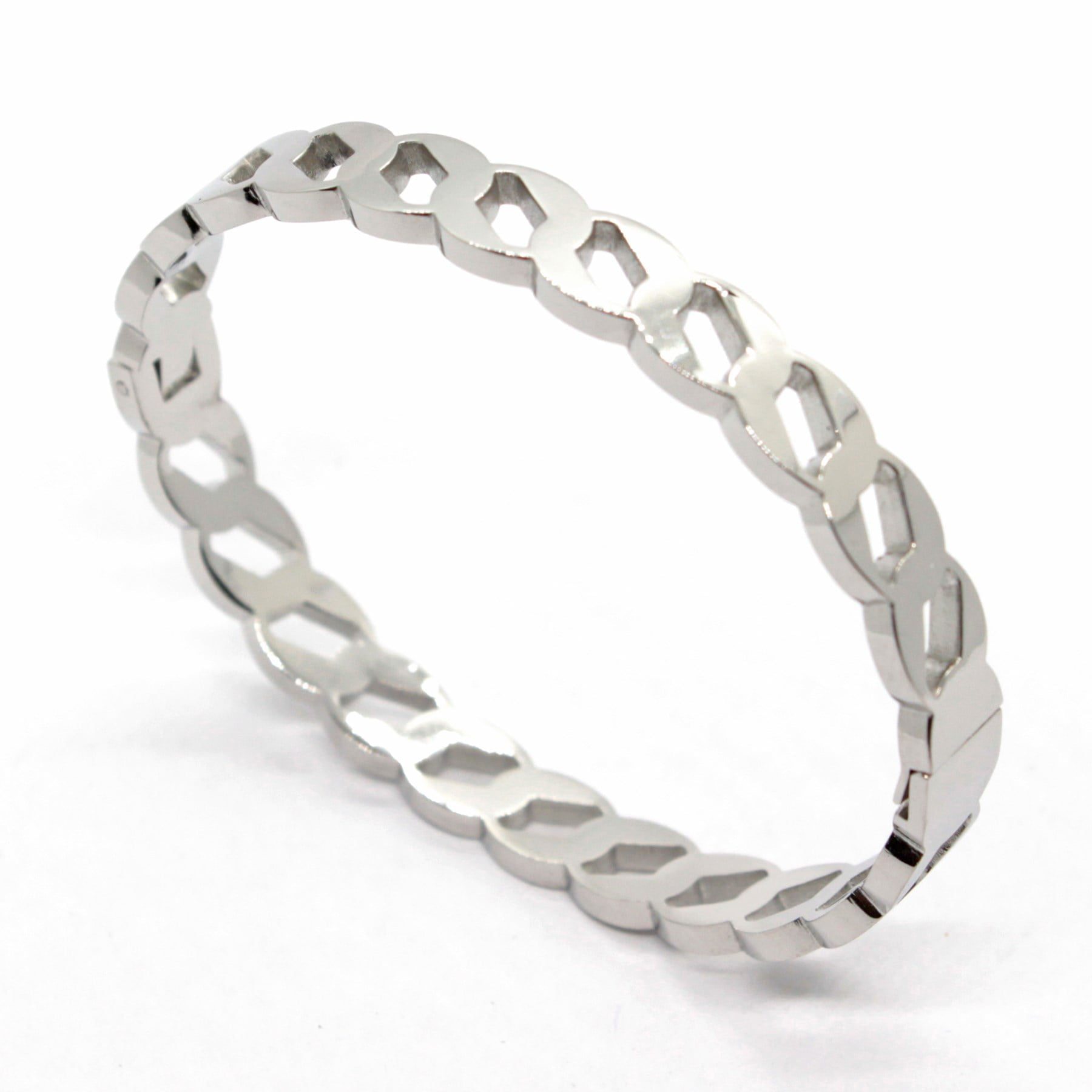 Toptan Gümüş Renk Unisex Çelik Kelepçe Bileklik - 1469 3 Toptan Gümüş Renk Unisex Çelik Kelepçe Bileklik - 1469