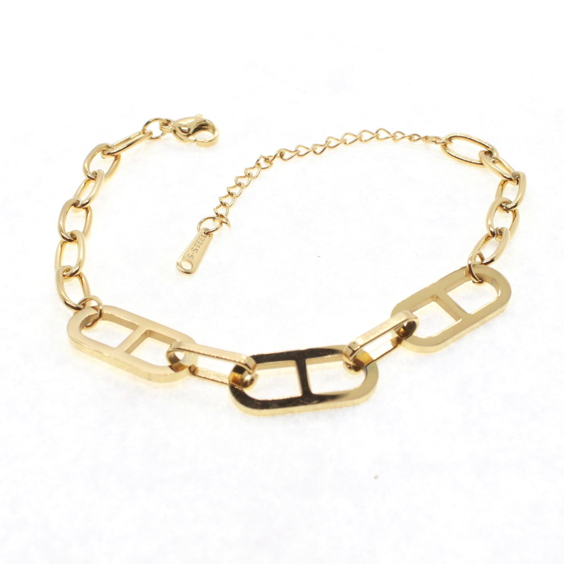 Toptan Altın Renk Sekiz Dikdörtgen Unisex Model Çelik Bileklik - 1648 4 Toptan Altın Renk Sekiz Dikdörtgen Unisex Model Çelik Bileklik - 1648 - Görsel 2