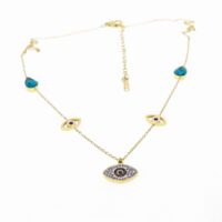 Toptan Altın Renk Nazar Göz Damla Çelik Kolye - 1570 5 85d4cc784b174142a440134f3b4ed83c-toptan taki