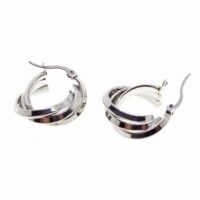 Alternative view of Toptan Gümüş Renk Sarmal  Çelik Küpe - 1592