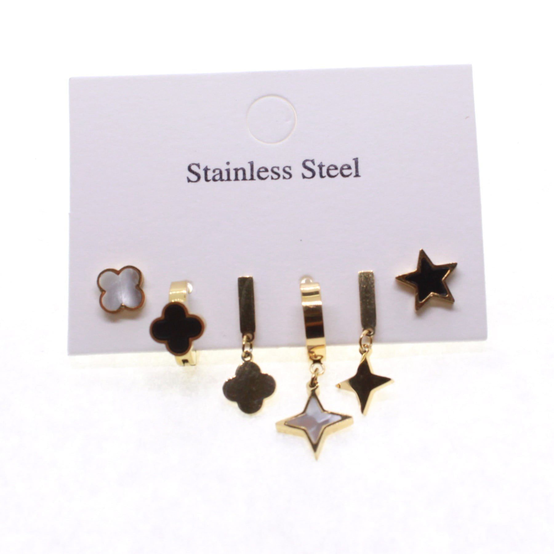 Toptan Altın Renk Yonca Sedef Yıldız Yıldız Kombin Çelik Küpe - 1608 4 Toptan Altın Renk Yonca Sedef Yıldız Yıldız  Kombin Çelik Küpe - 1608 - Görsel 2