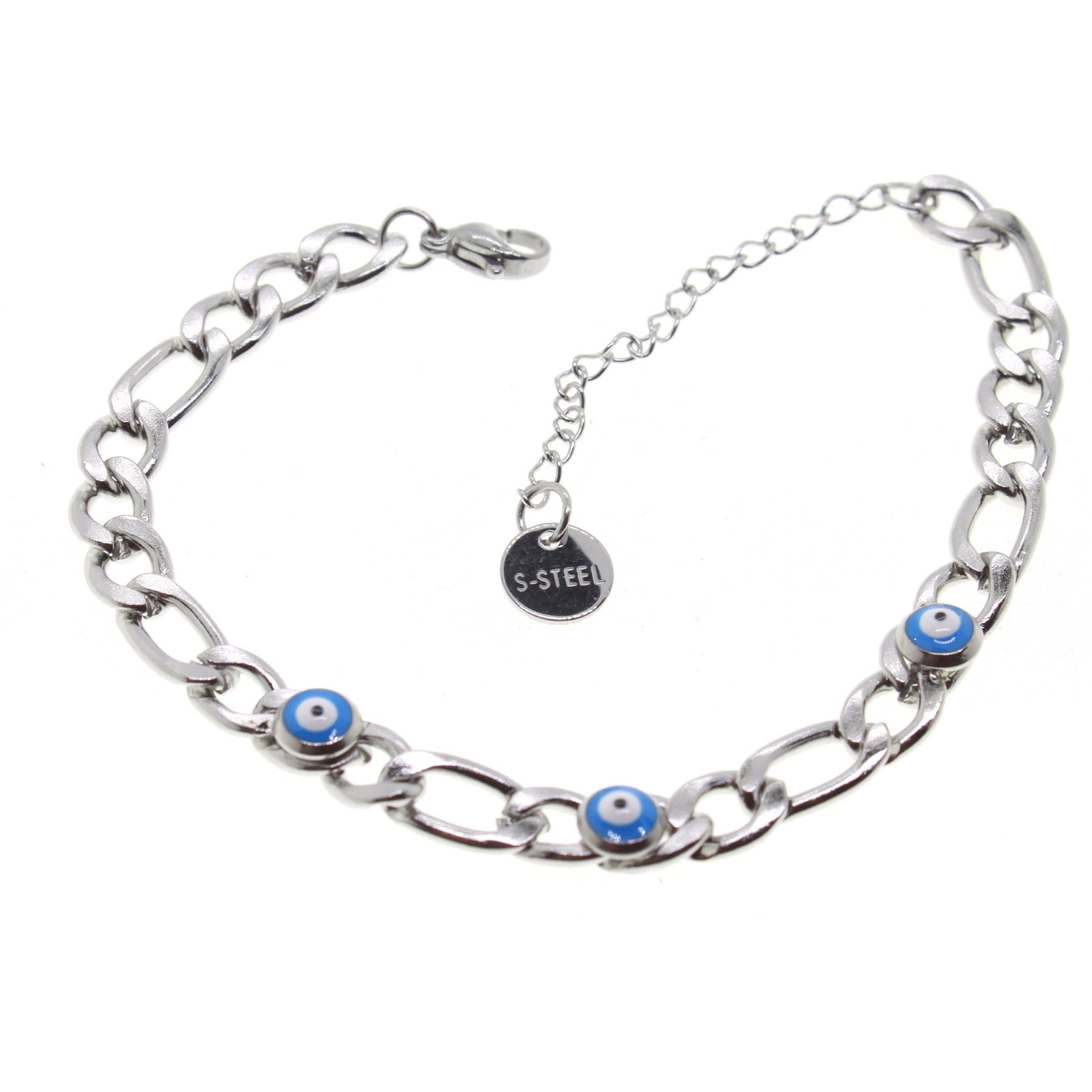 Toptan Gümüş Renk Nazar Şavin Motif Çelik Bileklik - 1557 4 Toptan Gümüş Renk Nazar Şavin Motif Çelik Bileklik - 1557 - Görsel 2