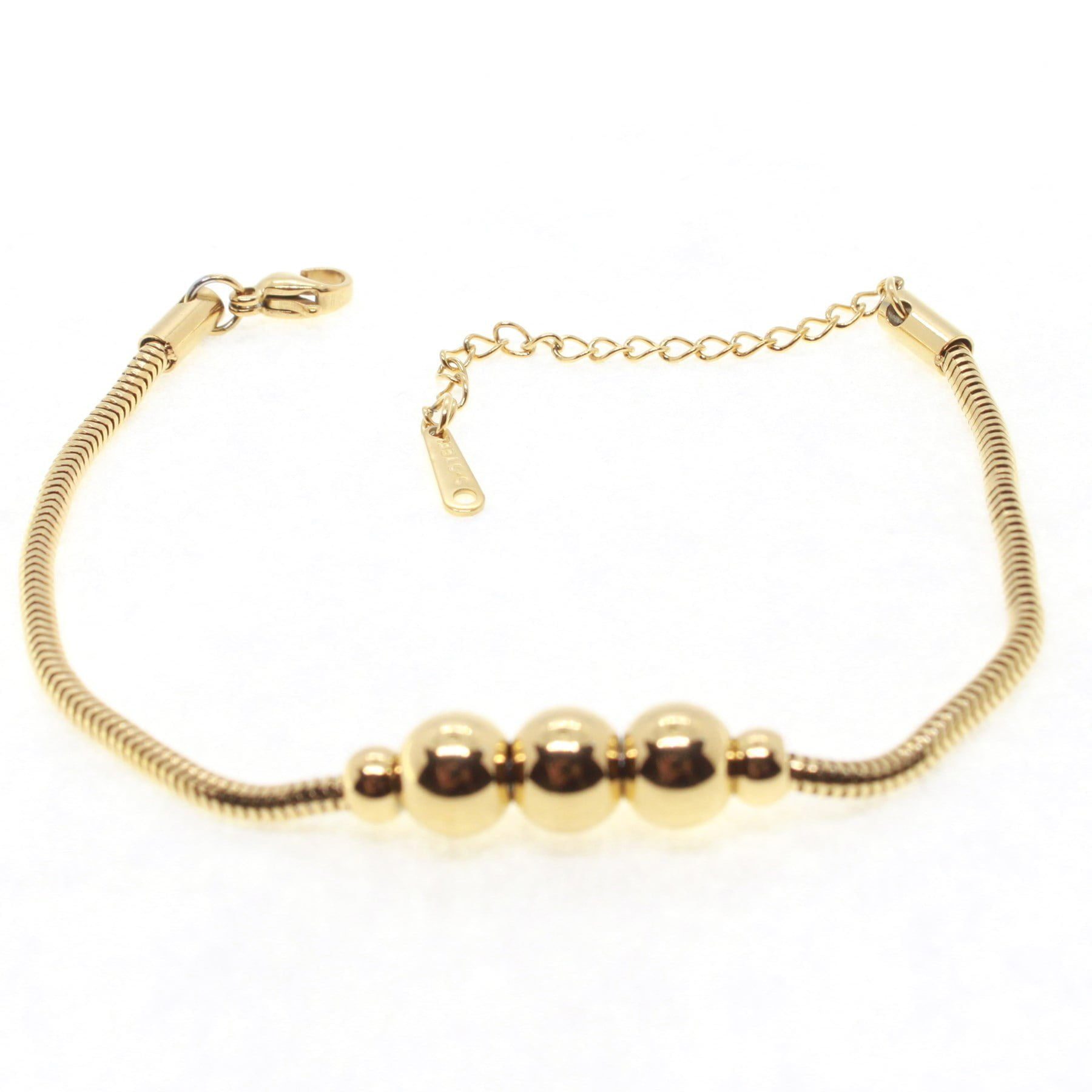 Toptan Altın Renk Beş Top Pandora Çelik Bileklik - 1618 4 Toptan Altın Renk Beş Top Pandora Çelik Bileklik - 1618 - Görsel 2