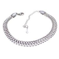 Toptan Gümüş Renk Çift Sıra Cadena Unisex Model Çelik Bileklik - 1650 6 ae2e8471cf5f4fc9a14d7758b2f8ecd8-toptan taki