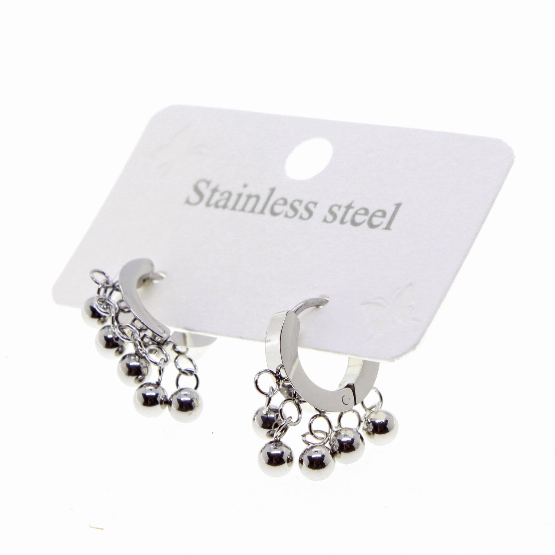 Toptan Gümüş Renk Top Sallantılı Mengeç Çelik Küpe - 1587 3 Toptan Gümüş Renk Top Sallantılı Mengeç Çelik Küpe - 1587