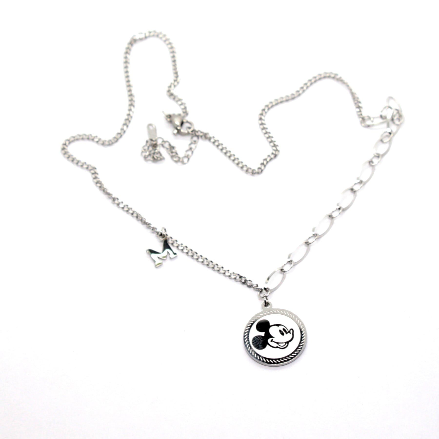 Toptan Gümüş Renk Çelik Mickey Mouse Kolye - 1423 3 Toptan Gümüş Renk Çelik Mickey  Mouse Kolye - 1423