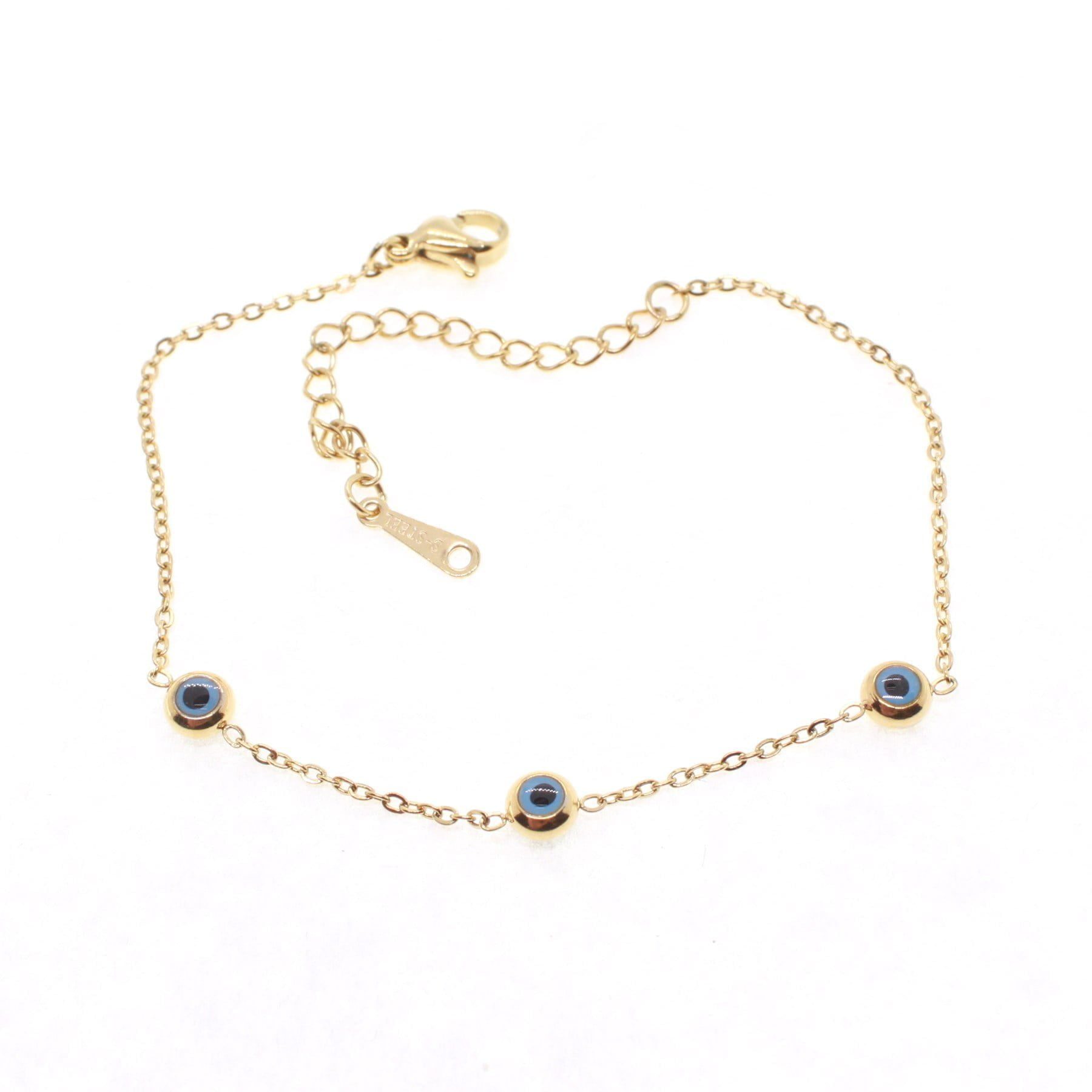 Toptan Altın Renk Üç Gözlü Sf Zincir Çelik Bileklik - 1635 3 Toptan Altın Renk Üç Gözlü Sf Zincir Çelik Bileklik - 1635