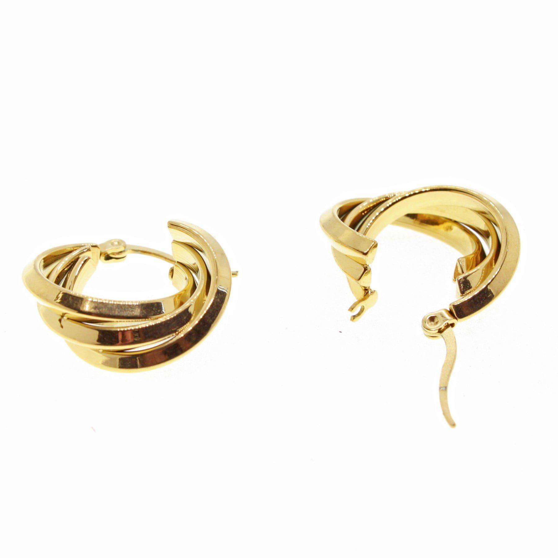 Toptan Altın Renk Sarmal Çelik Küpe - 1593 3 Toptan Altın Renk Sarmal Çelik Küpe - 1593