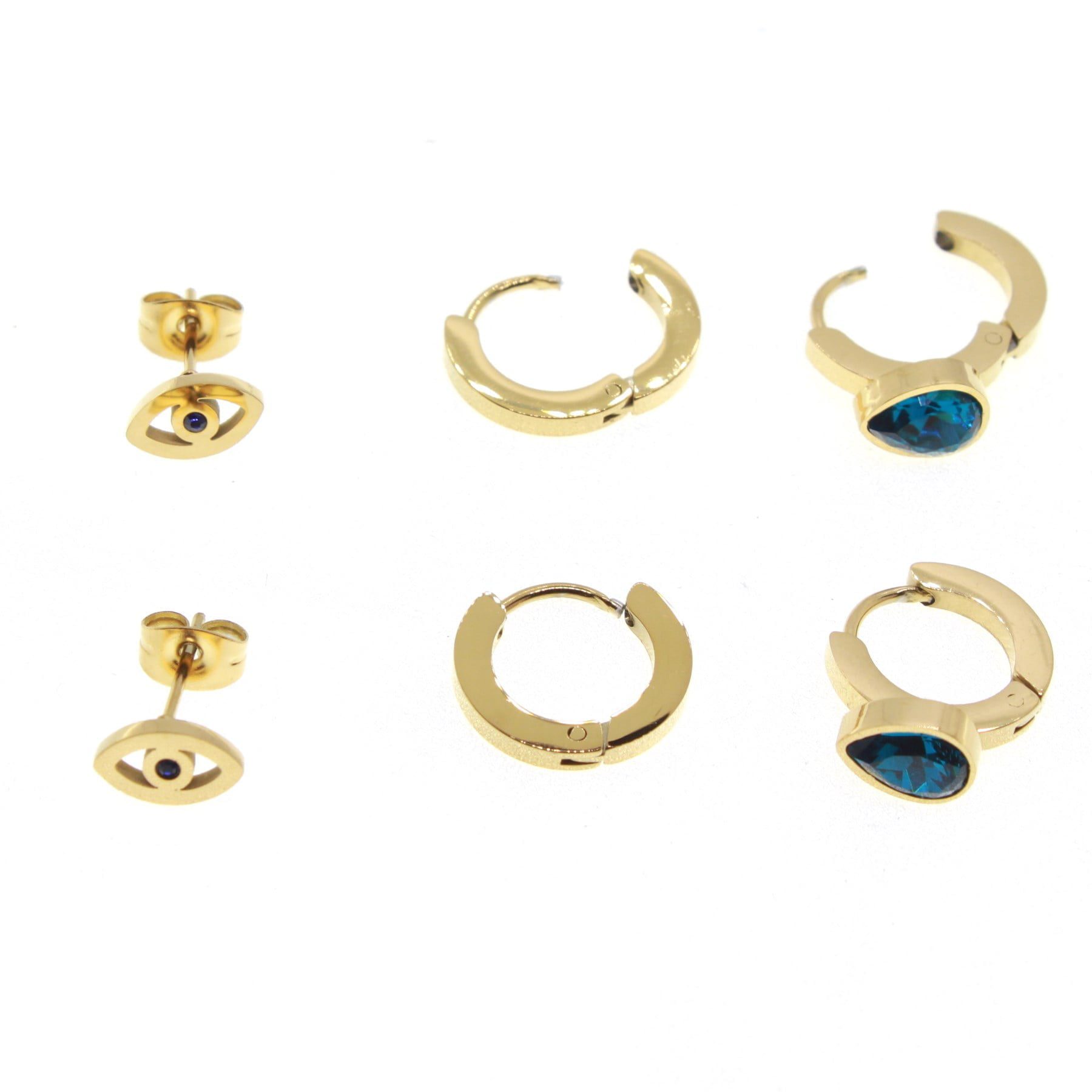 Toptan Altın Renk Göz Mengeç Damla Kombin Çelik Küpe - 1584 4 Toptan Altın Renk Göz Mengeç Damla Kombin Çelik Küpe - 1584 - Görsel 2