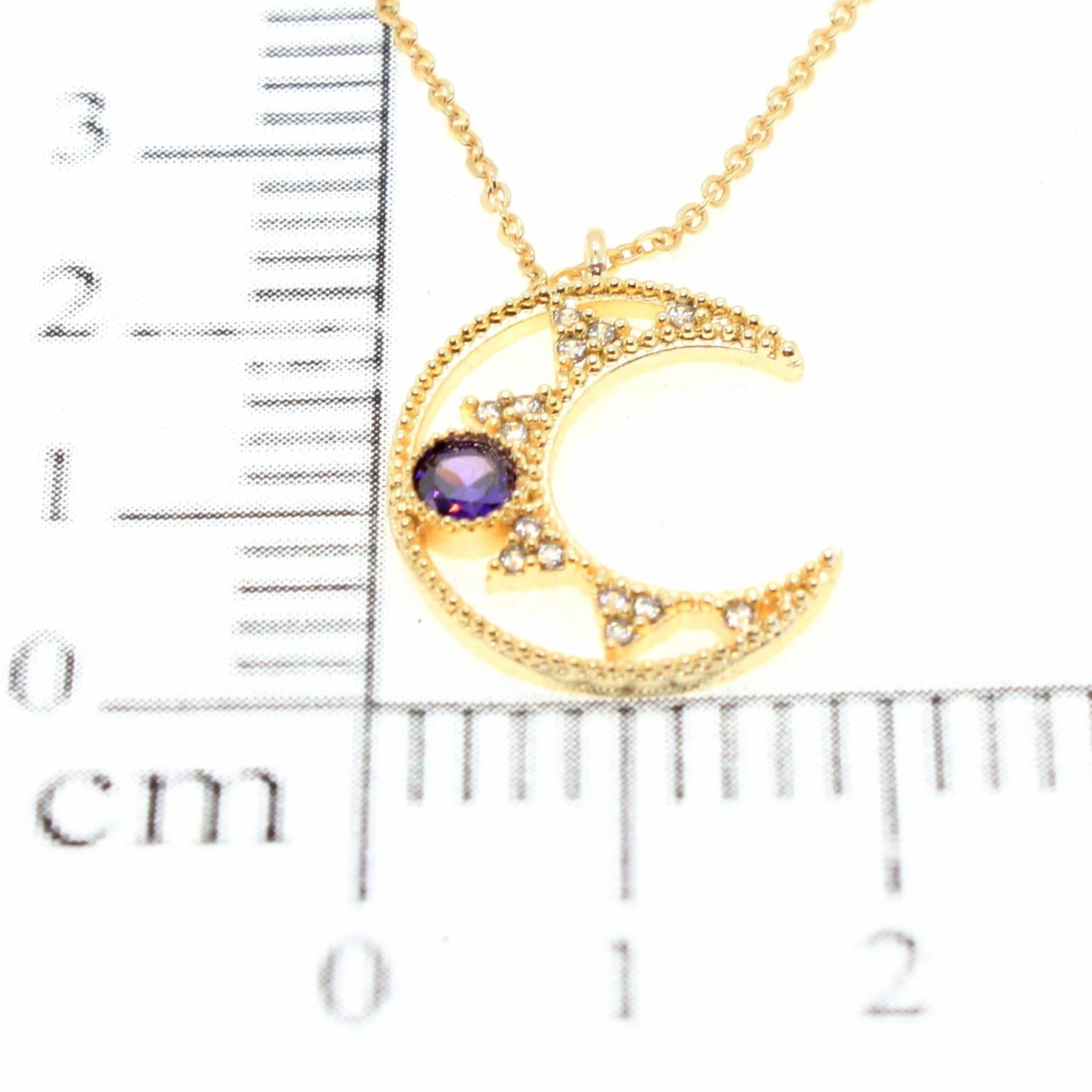 Toptan Altın Renk Zirkon Taşlı Hilal Model Zirkon Kolye - 1784 3 Toptan Altın Renk Zirkon Taşlı Hilal Model Zirkon Kolye - 1784