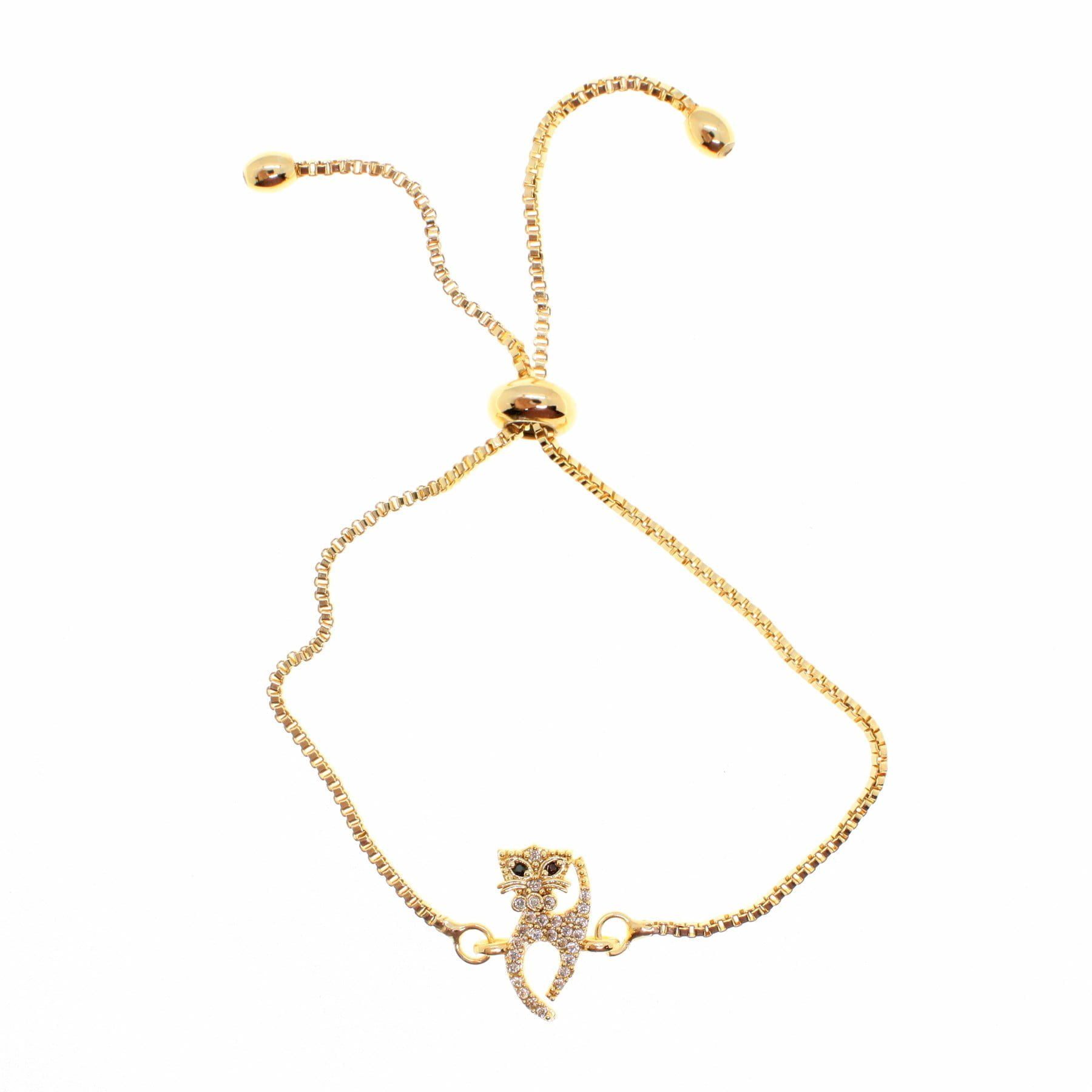 Toptan Altın Renk Kedi Model Asansör Zirkon Bileklik - 1796 4 Toptan Altın Renk Kedi Model Asansör Zirkon Bileklik - 1796 - Görsel 2