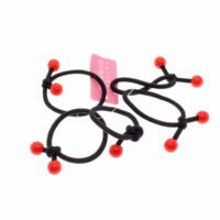 Toptan İncili 5  Li Siyah Lastik Toka - 1834