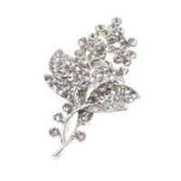 Toptan Gümüş Renk Çiçek Model Broş - 1738