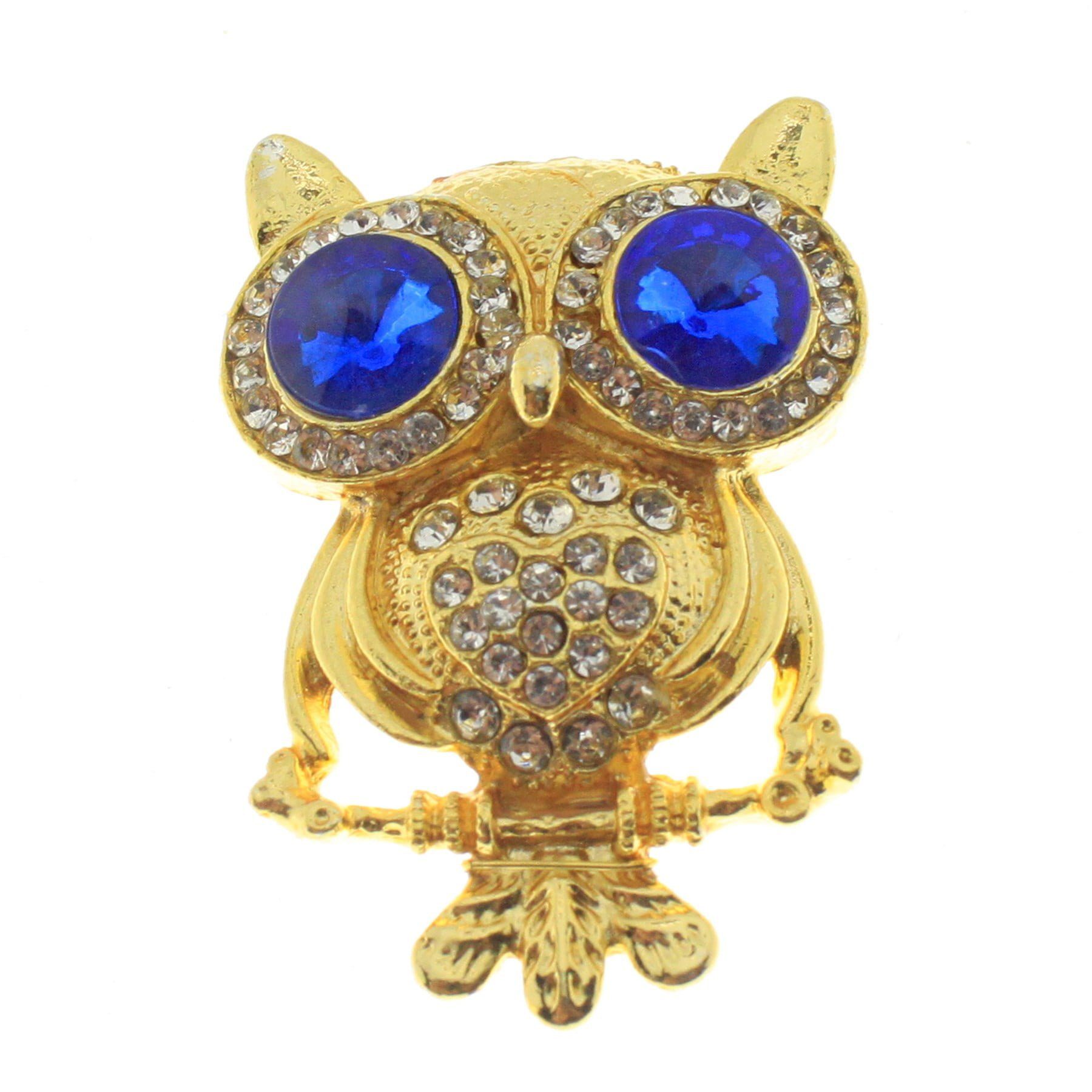 Toptan Altın Renk Mavi Göz Baykuş Model Broş - 1756 3 Toptan Altın Renk Mavi Göz Baykuş Model Broş - 1756