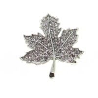 Toptan Gümüş Renk Yaprak Model Broş - 1700