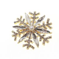 Toptan Altın Renk Kar Tanesi Model Broş - 1683