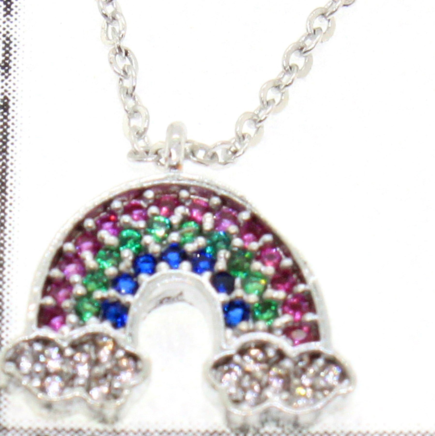 Toptan Gümüş Renk Zirkon Taşlı Kolye Gökkuşağı Kolye - 1770 3 Toptan Gümüş Renk Zirkon Taşlı Kolye Gökkuşağı Kolye - 1770