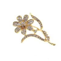 Toptan Altın Renk Çiçek  Model Broş - 1707