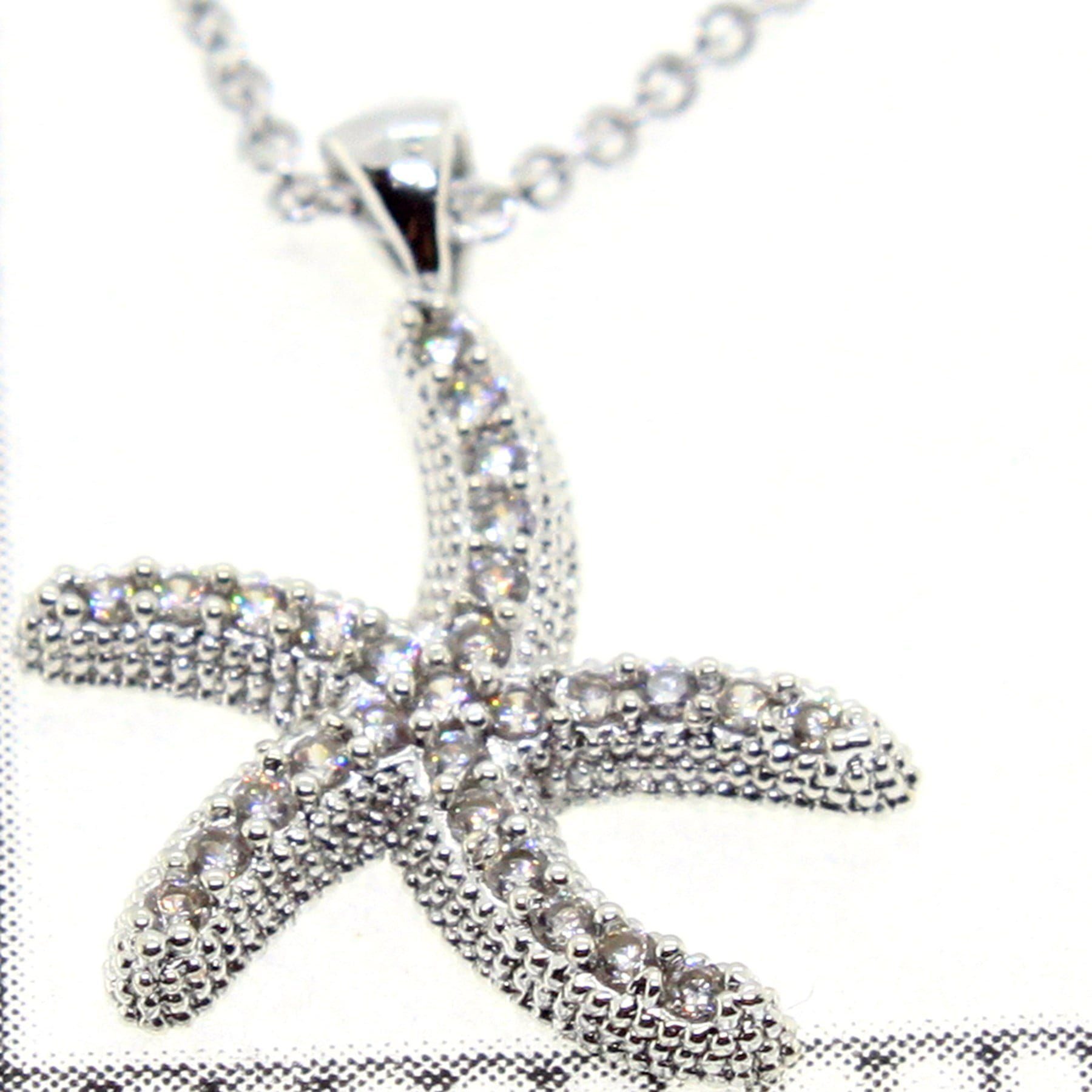 Toptan Gümüş Renk Zirkon Taşlı Kolye Deniz Yıldızı Kolye - 1771 3 Toptan Gümüş Renk Zirkon Taşlı Kolye Deniz Yıldızı Kolye - 1771