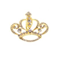 Toptan Altın Renk Taç Model Broş - 1698