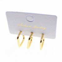 Alternative view of Toptan Altın Renk Üçlü Kombin Küpe - 1843