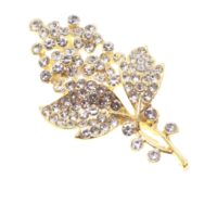 Toptan Altın Renk Çiçek Model Broş - 1737