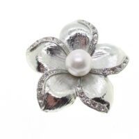 Toptan Gümüş  Renk İnci Yıldız Model Broş - 1705