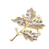 Toptan Altın Renk Mekik Yaprak  Model Broş - 1718