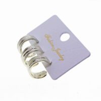 Alternative view of Toptan Gümüş Renk Üçlü Kombin Küpe - 1838