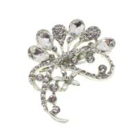 Toptan Gümüş Renk Damla Yıldız Broş - 1687