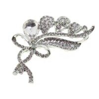 Toptan Gümüş  Renk Damla Fiyonk Model Broş - 1704