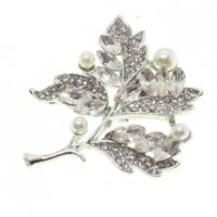 Toptan Gümüş Renk Mekik Yaprak  Model Broş - 1717