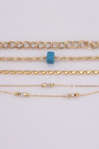 Alternative view of Toptan Mavi Boncuklu Dorika 4'lü Dorika Kombin Bileklik