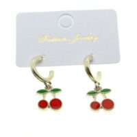 Toptan Gümüş Renk Kiraz Küpe - 1983