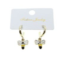 Toptan Gümüş Renk Arı Küpe - 1969